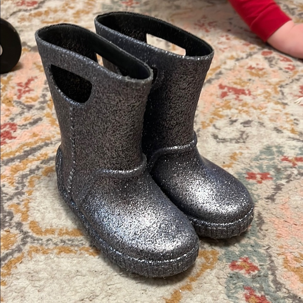 Ugg Sparkly Silver Rain Boots